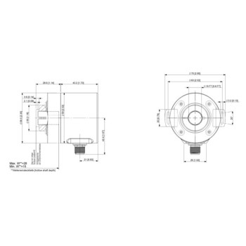 acél ház, csőteng.15mm, Ház D=58 mm átmérő Modbus RTU kommunikációval