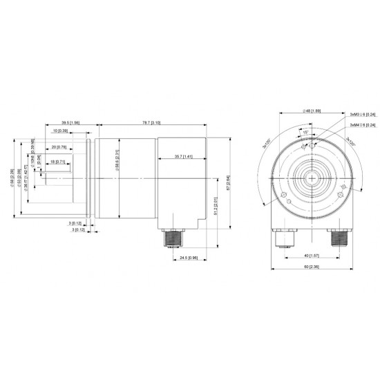 acél ház, teng.10mm, Ház D=58 mm átmérő Modbus TCP/IP kommunikációval