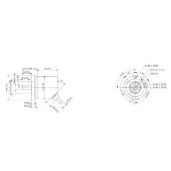 Inkrementális Jeladó - 36mm, Teng.6mm, 12bit, HTL/TTL, 4,8-30VDC, 2m kábel, IP65