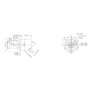 Inkrementális Jeladó - 36mm, Teng. 6mm, 12bit, HTL/TTL, 4,8-30VDC, 2m kábel,IP65