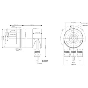 Jeladó Profibus DP komm., rozsdm. acél tengely d=10mm, IP65, 10-30VDC, D=58mm