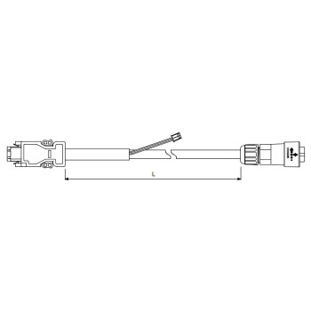 Jeladókábel - 5 m absz. jeladó 750W-ig ECM-B3 / ECM-A3 motorhoz, Flexibilis IP67