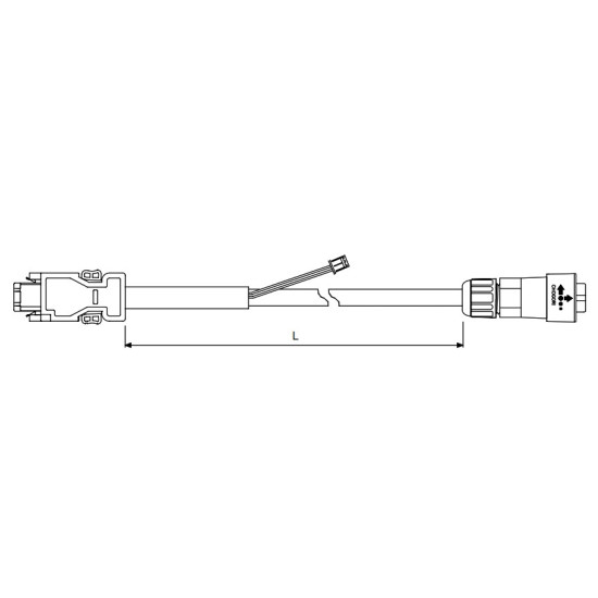Jeladókábel - 5 m absz. jeladó 750W-ig ECM-B3 / ECM-A3 motorhoz, Flexibilis IP67 Jeladókábel - 5 m absz. jeladó 750W-ig ECM-B3 / ECM-A3 motorhoz, Flexibilis IP67