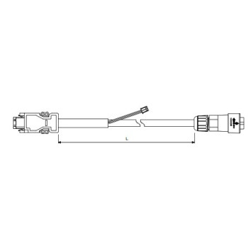 Jeladókábel - 5 méter absz. jeladó 750W-ig ECM-B3 és ECM-A3 motorhoz, IP67