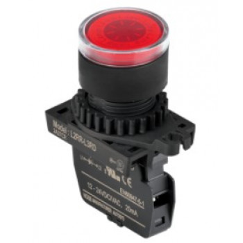 Lámpa, körlalakú D22mm Piros, 12-24VDC / AC, max.fogy. 20mA, IP52