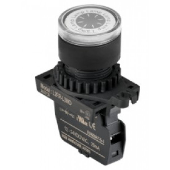 Lámpa - Fehér körlalakú D22mm, 12-24VDC / AC, max.fogy. 20mA, IP52 Lámpa - Fehér körlalakú D22mm, 12-24VDC / AC, max.fogy. 20mA, IP52