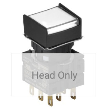 Nyomógomb - bennragadó, fehér LED, IP65 (IEC standard)