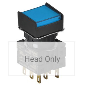Nyomógomb - bennragadó, kék LED, IP65 (IEC standard)