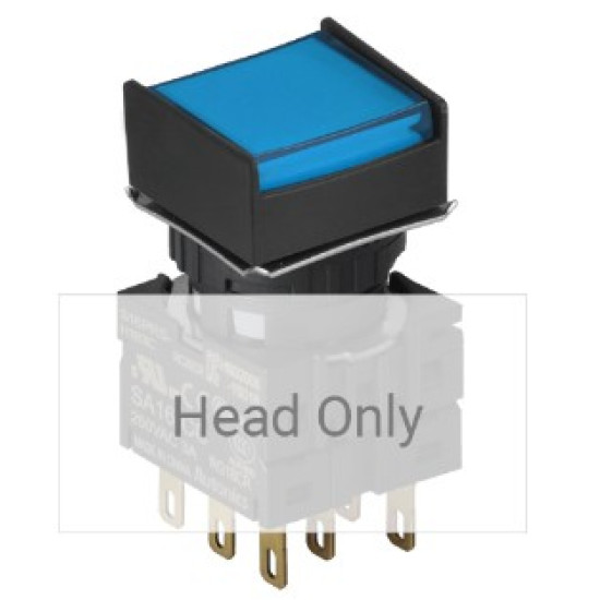 Nyomógomb - bennragadó, kék LED, IP65 (IEC standard)