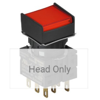 Nyomógomb - bennragadó, piros LED, IP65 (IEC standard)