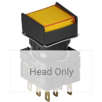 Nyomógomb - bennragadó, sárga LED, IP65 (IEC standard)