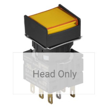 Nyomógomb - bennragadó, sárga LED, IP65 (IEC standard)
