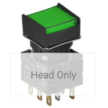 Nyomógomb - bennragadó, zöld LED, IP65 (IEC standard)