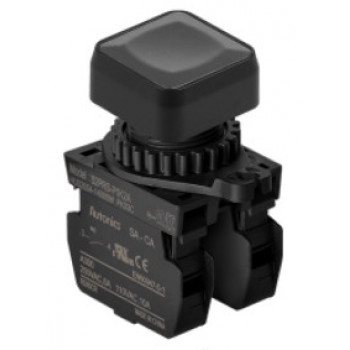 Nyomógomb - Fekete, 2x NO kontakt, Max 250VAC 6A, IP65