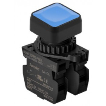 Nyomógomb - Kék, 2x NO kontakt, Max 250VAC 6A, IP65