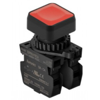 Nyomógomb - Piros, 2x NO kontakt, Max 250VAC 6A, IP65