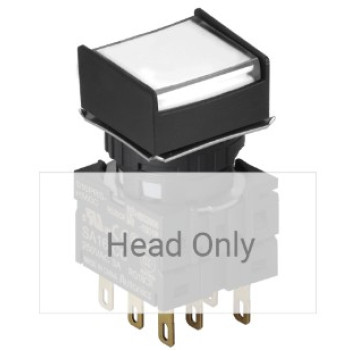 Nyomógomb - visszatéro, fehér LED, IP65 (IEC standard)