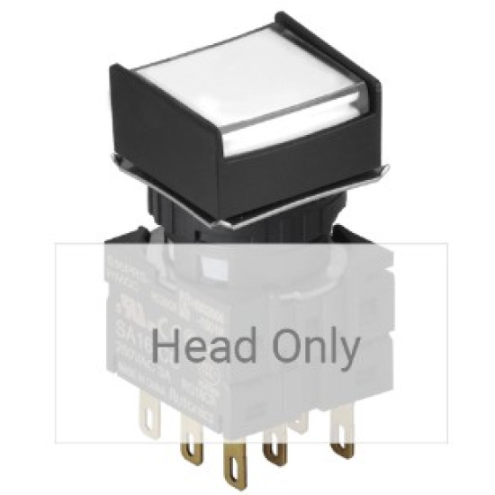 Nyomógomb - visszatéro, fehér LED, IP65 (IEC standard)