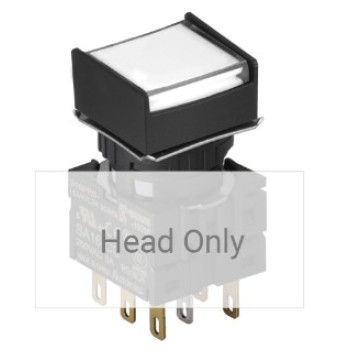 Nyomógomb - visszatéro, fehér LED, IP65 (IEC standard)