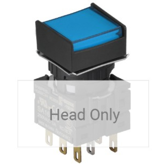 Nyomógomb - visszatéro, kék LED, IP65 (IEC standard)