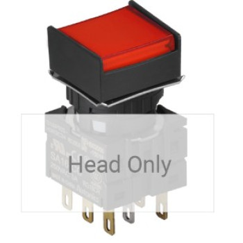 Nyomógomb - visszatéro, piros LED, IP65 (IEC standard)