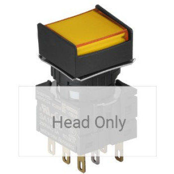 Nyomógomb - visszatérő, sárga LED, IP65 (IEC standard)