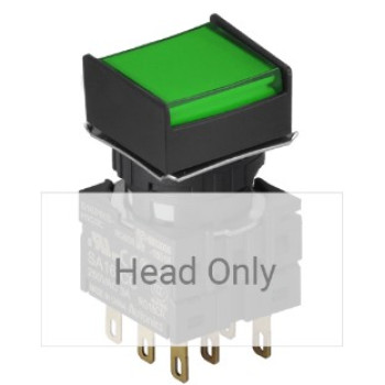 Nyomógomb - visszatéro, zöld LED, IP65 (IEC standard)