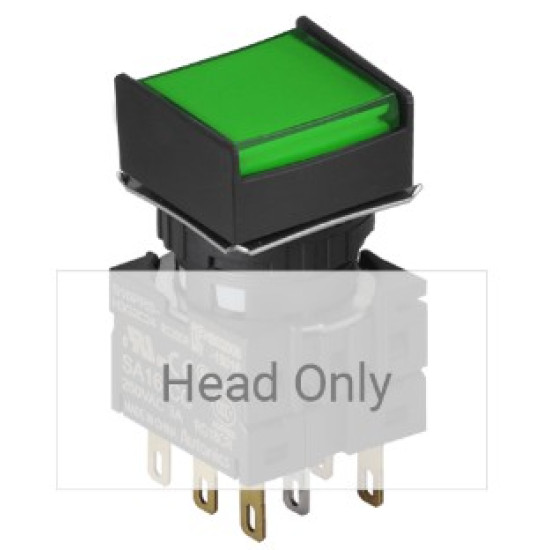 Nyomógomb - visszatéro, zöld LED, IP65 (IEC standard)