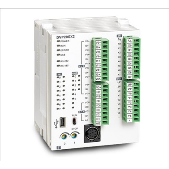 PLC CPU 8 DI / 6 DO Tranzisztor NPN, 4 AI / 2 AO, 24VDC PLC CPU 8 DI / 6 DO Tranzisztor NPN, 4 AI / 2 AO, 24VDC