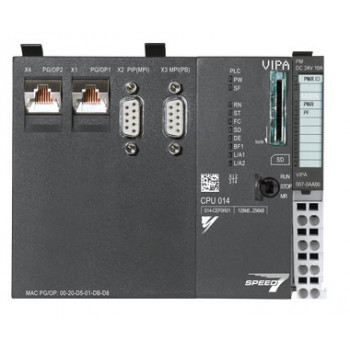SLIO CPU 014 - 2xRJ45 Ethernet /Profinet /Modbus TCP, 2xRS485 MPI /Modbus