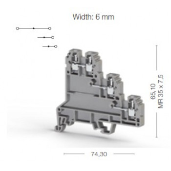 Sorkapocs - Három emeletes + Föld, max. 2,5mm2, 440V 24A