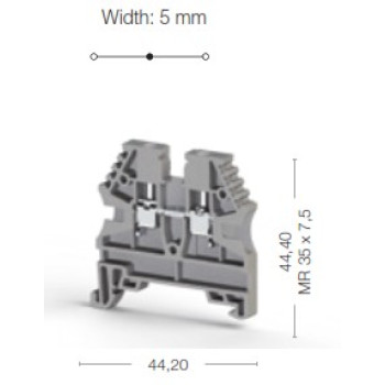 Sorkapocs - Szürke, max. 2,5 mm2 vezetékhez, 750V 24A