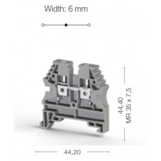 Sorkapocs - Szürke, max. 4 mm2 vezetékhez, 750V 32A