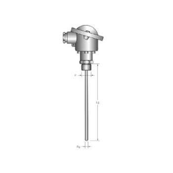 Szenzor - Homérséklet Pt 100, benyúlás 250mm, 1/2"-os menet, 3 veztk, max 500cC