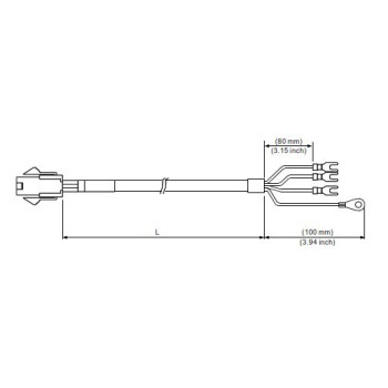 Tápkábel - 10 méter, 750W-ig  ECM-B3 és ECM-A3 Szervomotorokhoz (0401 ~ 0807)