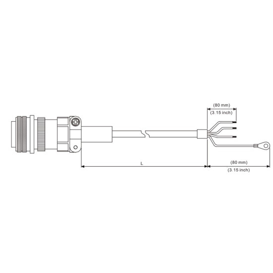 Tápkábel fékes - 3 méter 1,5 kW-tól ECMC szervomotorokhoz Tápkábel fékes - 3 méter 1,5 kW-tól ECMC szervomotorokhoz