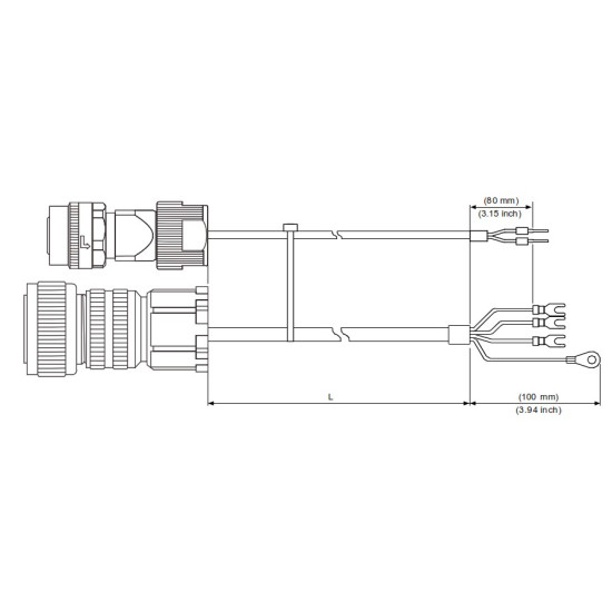 Tápkábel fékes - 3 méter 2~3kW-ig ECM-B3 / ECM-A3 Szervomotorokhoz (1820~1830) Tápkábel fékes - 3 méter 2~3kW-ig ECM-B3 / ECM-A3 Szervomotorokhoz (1820~1830)