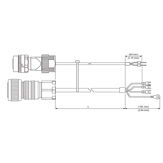 Tápkábel fékes - 3 méter 2kW-ig ECM-B3 / ECM-A3 Szervomotorokhoz (1010~1320) Tápkábel fékes - 3 méter 2kW-ig ECM-B3 / ECM-A3 Szervomotorokhoz (1010~1320)