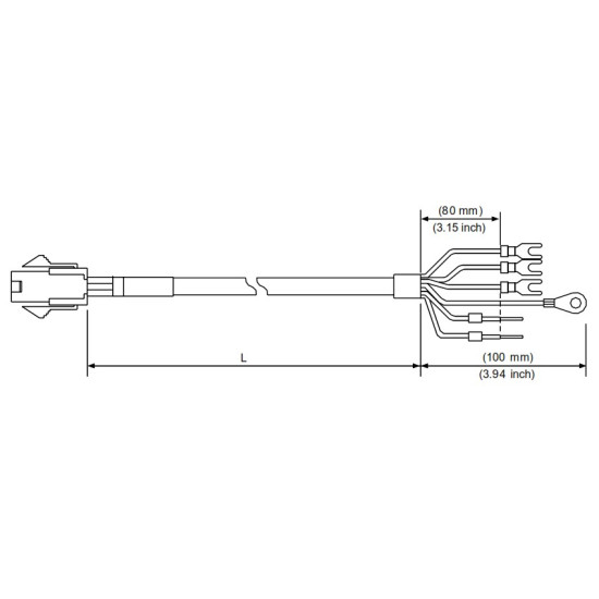 Tápkábel fékes - 3 méter 750W-ig ECM-B3 és ECM-A3 Szervomotorokhoz (0401~0807) Tápkábel fékes - 3 méter 750W-ig ECM-B3 és ECM-A3 Szervomotorokhoz (0401~0807)