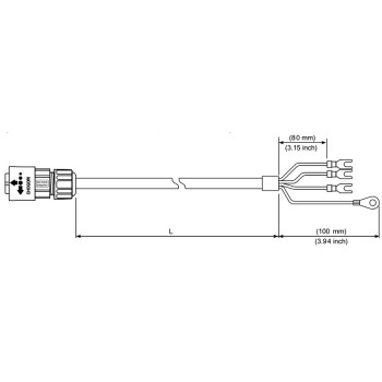 Tápkábel IP67 - 5 méter 750W-ig  ECM-B3 és ECM-A3 Szervomotorokhoz (0401~0807)