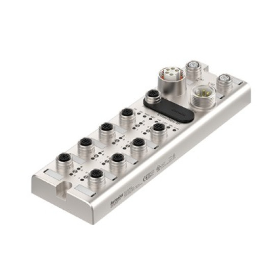 Távoli IO - Ethernet/IP - IO Link komm., 8xM12 port, 16DI / 8DO, PNP, Táp 24VDC